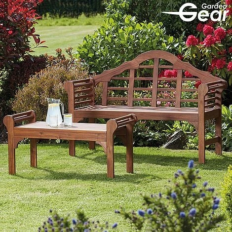 Garden Gear Acacia Lutyens Bench - Image 2